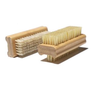 Natural Boar Bristle Brush Wooden Nail Brushes Foot Clean Brush Body Massage Scrubber Make Up Tools SN2931