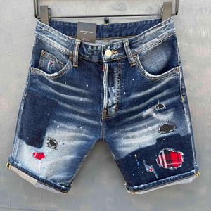 DSQSABCD 2 Estate DSQ Brand Brand Italy D2 Uomo Denim Pantaloni Zipper Slim Blue Hole Shorts Jeans per uomo