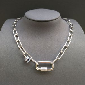 s925 sterling silver new platinum round love chain necklace women's interlocking love fashion simple Moroccan jewelry