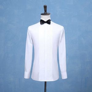 Мода Groom смокинги мужские жениха белый черный или формальный случай мужские рубашки Q190518