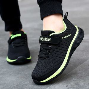 2021 Fashion Kids Sport Shoes Boys Hook&loop Running Sneakers Breathable Mesh Casual Children Walking Boys Shoes Kids Shoes Girl G0908