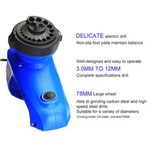 95W Portable Drill Bit Sharpener Corundum Sliphjul Tool Corundum Motsting Polishing Grinder 3-12mm