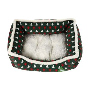 ケネルスペンズクリスマスツリープリントペットハウスキャットシェルター犬寝室快適な小屋
