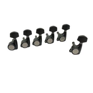 Custom Black Guitar Locking Tuners 3R3L Lock String Tuning Key Pegs Machine Heads with Hexagonal Handle for LP SG Guitar