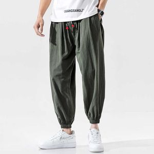 Cotton Linen Harem Pants Men Joggers Man Summer Casual Trousers Male Japanese Sweatpants 2020 New Harajuku Large Size 5XL Y0927