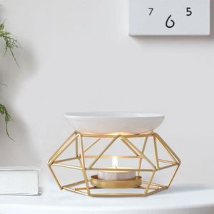 Candle Holders Aromatic Oil Burner Geometric Ceramic Essential Holder Wax Melt Warmer Fragrance For Home Office And Ho