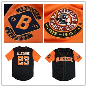 Custom Big Boy Baltimore Black Sox Legacy NLBM Negro Leagues Uomo Maglia da baseball Nero Arancione Taglia alternativa S-3XL
