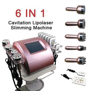 Portable Face Lift Viktminskning Kroppsskulption Vakuum RF Fettavlägsnande ultraljud 6 i 1 40k Radiofrekvenskavitation Lipolaser Body Shape Slimming Machine