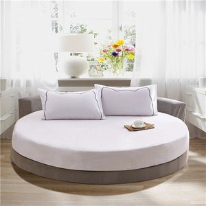 el Round Bedding Fitted Bed sheet with Elastic band romantic Themed Mattress Cover Diameter 200cm-220cm 220225