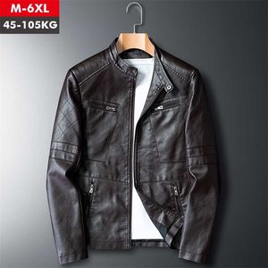 Män Faux Läderjacka Motorcykel 6XL Mäns Jackor Svart Jaqueta de Couro Masculina Outwear Man PU Läderrockar Mens 211111