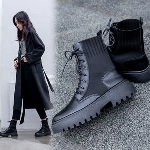 Wholesale do it to em resale online - Boots Botas de outono sapatos femininos marca luxo mulher botas moda em torno do plutônio tornozelo inverno elástico pretas T324