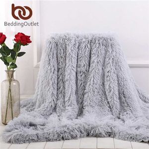BeddingOutlet Shaggy Throw Blanket Super Soft Plush Bed Cover Fluffy Faux Fur Fleece s for Beds Couch Sofa manta 211101