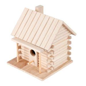 Bird Cages Cage Accessories Birdhouses For Outside Wooden House Nesting Box Hanging Nests Home Garden Decoration302r