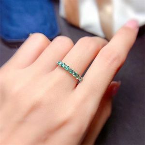 Anel de linha bonito verde, anel de diamante de prata esterlina 925. Jóias de moda, 211217