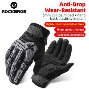 ROCKBROS Cycling gloves Thickened Pad Shockproof Breathable GEL Bike Glove Men Women Full Finger Sport MTB Mittens