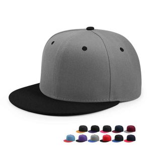 Wholesale Hip Hop Flat Peaked Cap Adult Solid Color Patched Baseball Hat Women and Men Custom Plain Cap 33 Colos 211120