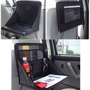 Auto-Rücksitz-Schreibtisch, Auto-Lebensmittel-Laptop-Schreibtisch, Tisch, PC-Halterung, Tablett, Stütztasche, zusammenklappbar, multifunktionales Regal, Auto-Aufbewahrung