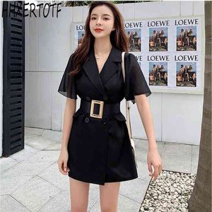 summer 2 Pieces Set Women Professional temperament short sleeve Tops + shorts 2 piece sets 210531