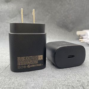 소매 상자 100 % 원래 Type-C 충전기 노트 10 USB C 빠른 충전 EU 미국 빠른 충전기 어댑터 PD 25W 전원 벽 플러그 삼성 갤럭시 노트 10 S10 S20 S21 EP-TA800