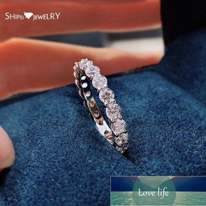 Shipei Sterling Silver Created Moissanite Diamonds Gemstone Fine Jewelry Wedding Band Fashion Ring For Women Cluster Ring Factory price expert