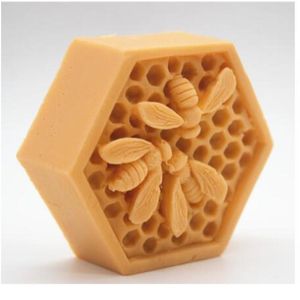3D Bee Honeycomb moldes de sabão Sile Candle Crafts Mold Moussent Fondant Cake Bakeware Decorating Kitchen ACC qyliaj