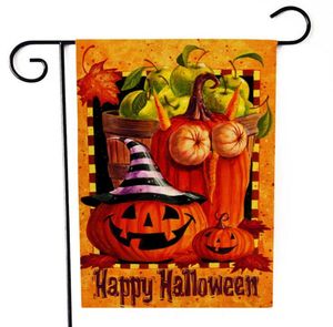 Halloween Flaga Dynia Flaga Maple Liść Garden-Flags Courtyard Witamy Fall Yard Banner flagi 47 * 32cm Sn5693