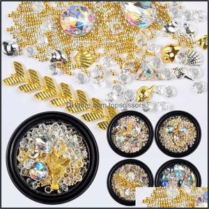 Salon Health Beautymixed Caviar Chain Crystal Nail Art Decorations Diy Jewelry Box Beauty 3D Rhinestones Pärlor Naglar Aessoires1 Drop Deliv Deliv