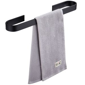 Wandmontage, 30–50 cm, schwarzer Handtuchhalter, Kleiderbügel, Badezimmer-Zubehör, kein Stanzen, Badetuchhalter, Badezimmer-Befestigungsstangen, Handtuchhalter, Schleppseil