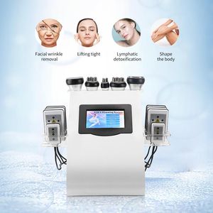 6 In 1 40k Slimming Equipment Ultrasonic Cavitation Liposuction 8 Pads Lipolaser Vacuum RF Skin Care S Shape Body Sculpting Machine