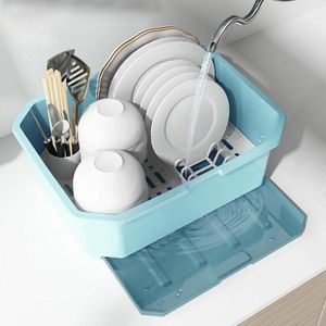 Kitchen Storage & Organization Bowl And Chopsticks Box Drain Plastic Cup Holder Household Rack Cupboard Lid Dish Rack, With E4g7