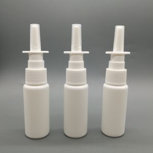 100ピース/ロット30ml / 1oz HDPE空の詰め替え可能な白いプラスチック医学鼻スプレーボトル容器