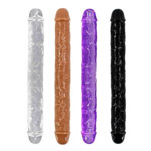 NXY Dildos Analspielzeug, großer transparenter Kristall, Doppelkopf, Simulation Penis, weibliche Pistole, Maschinenmasturbator, weicher Dildo, Erwachsene, Spaßprodukte, 0225