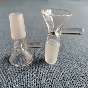 14mm 18mm Giunto maschio con manico Ciotola per tabacco in vetro Ciotola per erbe secche Scivolo per bong in vetro e tubi Bong Imbuto Rig Strumenti per fumatori Accessori