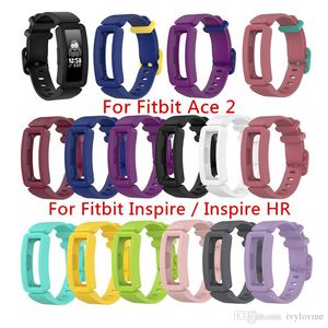Banda de silicone para Fitbit Ace 2 Ace2 Soft Watch Strap Banda de pulso para Fitbit Inspire Inspire HR Crianças SmartWatch Pulseira Acessórios
