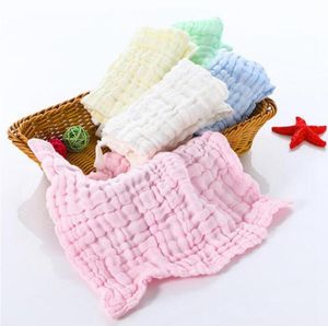 Baby Nursing Towel 6 Layers Cotton Gauze Square Towels Baby Plain Saliva Towel Infant Face Towel Handkerchief 5 Colors YL402