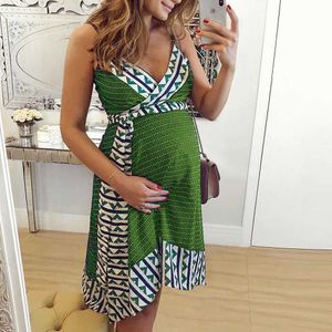 Women Pregnant Dresses Maternity Nursing Stripe Breastfeeding Summer Backless Dress Pregnancy Clothes 2022 Sexy Album Photo Robe Y0924