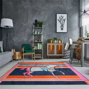 Retro White Horse Carpets Doormat Rugs For Home Gamer Bathroom Entrance Door Mat Living Room Kitchen Floor Stair Bedroom Hallway 210727