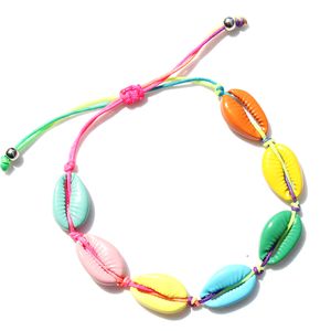 12Pcs Color Alloy Sandy Beach Shell Adjustable Braided Bracelets For Fashion Simple Style Women Gift