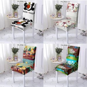Chair Covers Cartoon Animals Seat Chaise Lounge Spandex Pink Restaurant Furniture Cover Home Decor Armchair