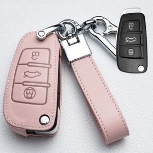 leather car key case cover for a3 8p 8v a4 b7 b8 b5 b9 a1 a5 q7 q5 a6 4f c6 c5 c7 q3 s3 a7 a8 c4 tt 8n shell protect