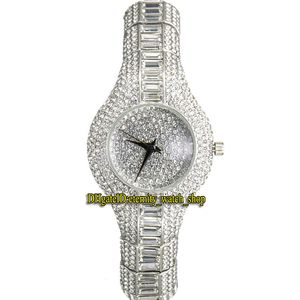 eternità MISSFOX Fashion Lady Orologi Gypsophila Quadrante in oro Movimento al quarzo Orologi da donna CZ Diamante intarsiato Cassa in lega Bracciale con diamanti argentati