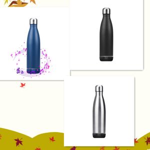 Water Bottle Speaker Stainless Steel Wireless Music Tumbler Vacuum Insulated Cola Bottles with USB Charging Port