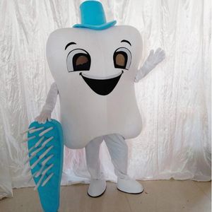 Costume mascotte spazzolino e dente di Halloween Alta qualità personalizza il personaggio a tema anime dei cartoni animati Formato adulto Festival di carnevale di Natale Vestito operato