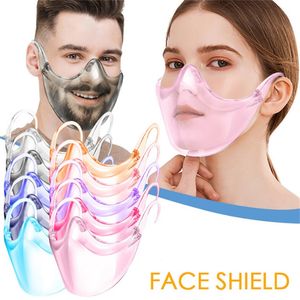 Hot Sälj PC Färgglada Transparent Mask Klar radikal Alternativ Transparent Sköld och Respirator PC Anti-Fog Face Shield