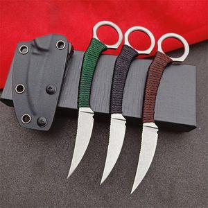 Yeni Düz Bıçak D2 Taş Yıkama Bıçak Tam Tang Kolye Kordon Kolu Kydex ile Sabit Bıçakları Bıçaklar