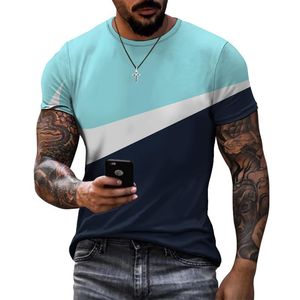 男性のTシャツの眩しい夏のスポーツスタイルのデザインモデルステッチ印刷半袖トップスシンプルなカジュアル通気性のTシャツ服男性