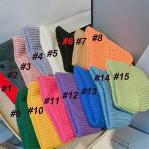 Newly men women Brand designer Thick Warm Winter Beanies Hat triangle logo 15color knitted windproof caps sretch soft ski sport cap X0901C DHL Goods