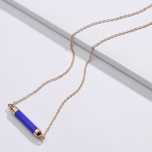 Pendant Necklaces ZWPON Gold Filled Column Stone Bar Choker Necklace For Women Fall Chain Statement Jewelry