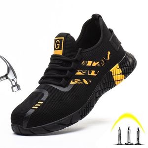 Sapatos de trabalho de esportes respirável para homens mulheres leves segurança S3 protetor de aço toe senhoras zapatillas de seguridad 211217