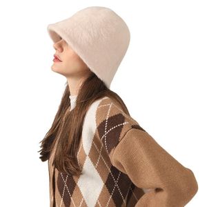 Berets Korean Style Thin Face Fece Buckte Hat Winter осень женский теплый все совмещающий бассейн